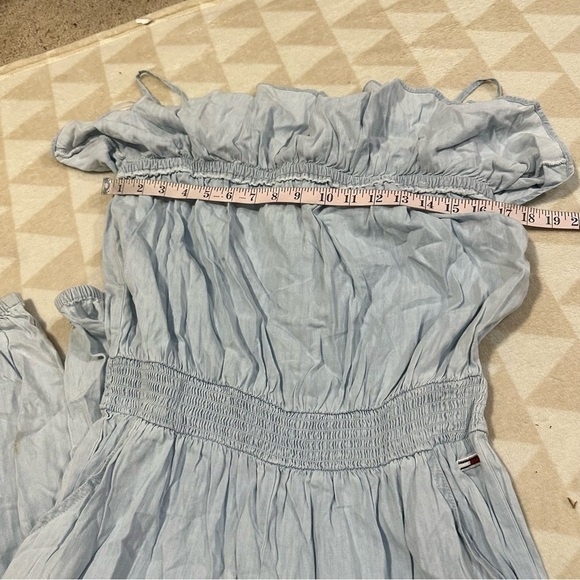 Tommy Hilfiger jeans chambray ruffled sleeveless jumpsuit - Picture 7 of 10
